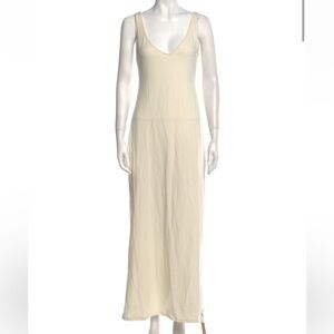 Reformation Organic Cotton Soft Elegant Cream Stretch Maxi Dress